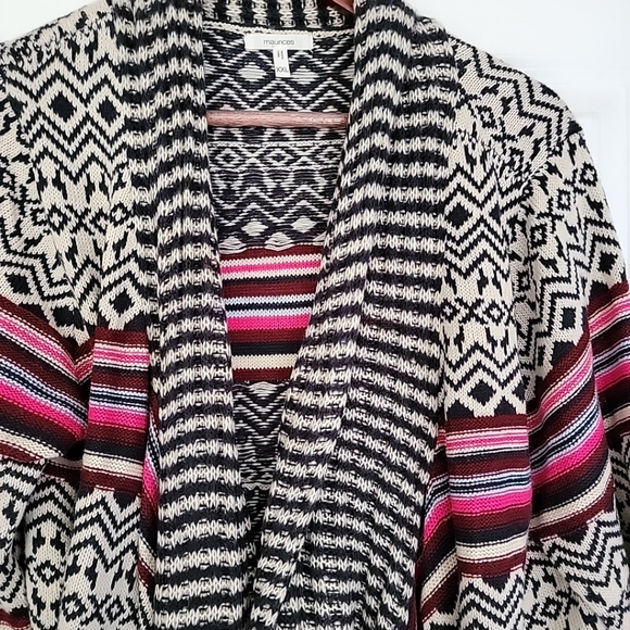 Maurices Long Sleeves Open Front Cardigan, Size XXL, Multicolor - Picture 3 of 12